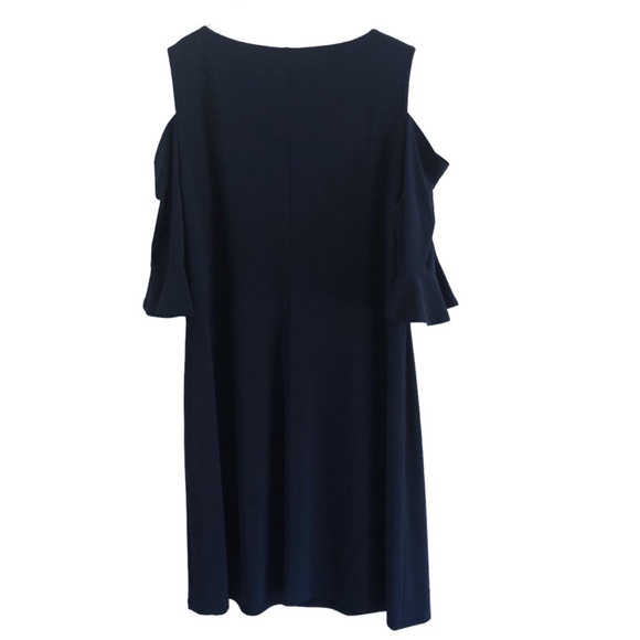 Tommy Hilfiger Navy Blue Cold Shoulder Short Dress Size 16 - Picture 6 of 9